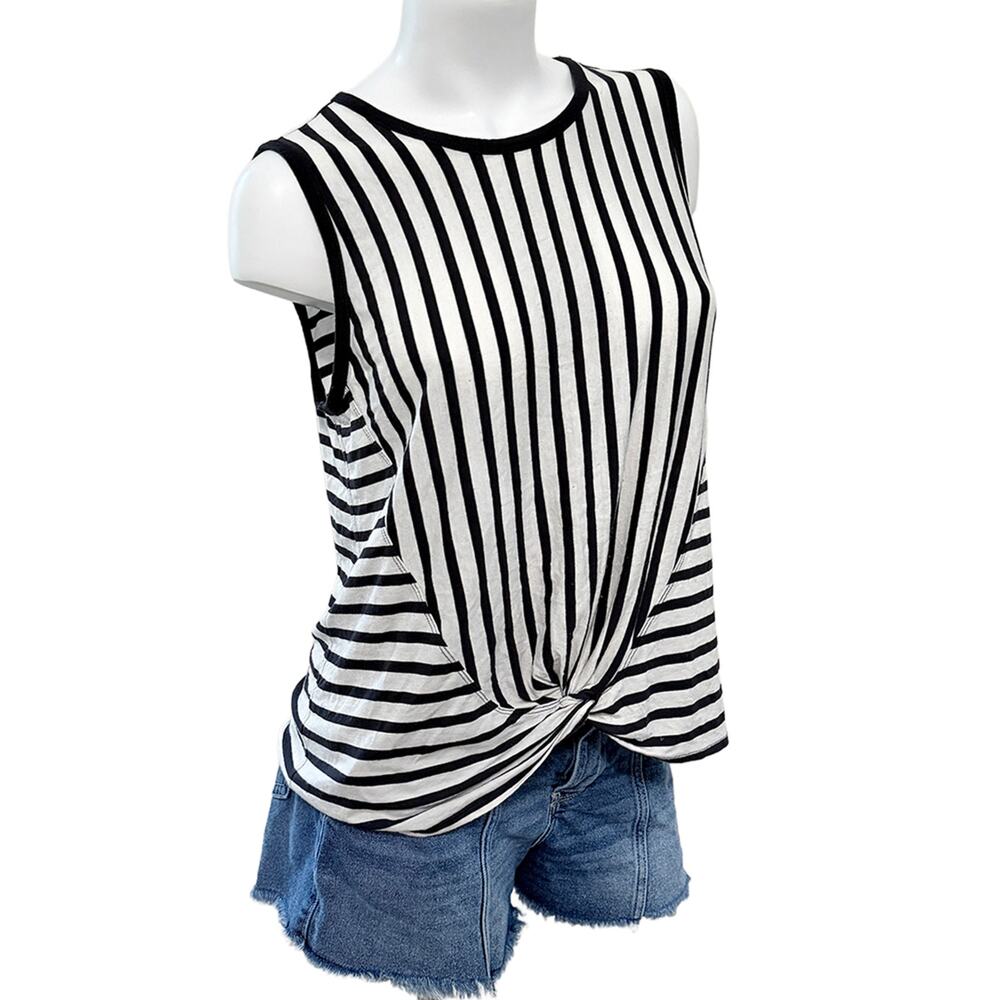 Jones New York muscle tank top striped women large business casual streetwear